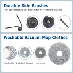 Vervangende accessoireset voor Roborock Qrevo S Pro, QV 35A/35S, QR 598/798 – 18-delige set met hoofdborstel, zijborstels, filters, doeken, stofzakken en reinigingsborstel — thumbnail 4