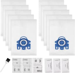 Geschikt voor 10 stuks 3D Airclean-zakken ter vervanging van Miele GN-stofzuigerzakken, geschikt voor Miele Classic C2 C3 S2 S5 S8 S400-serie met motorbeschermingsfilters, AirClean-filters — thumbnail 1