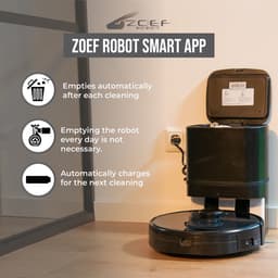 Robotstofzuiger "Willem" met leegstation" - tot 200m2- 6000Pa - Uitgebreide mapping - Leegt automatisch- Zelf lerende robotstofzuiger - Robotstofzuigers met dweilfunctie - Robotstofzuiger met laadstation - — thumbnail 4