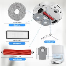 Dailygoods- Accessoirekit Hoogwaardige Onderdelen - Hoofdborstel - HEPA Filters - Mop Pads - Zijborstels - Stofzakken - Compatibel met Roborock Qrevo S/Pro/MaxV/Plus - Robotstofzuigeronderdelen — thumbnail 2