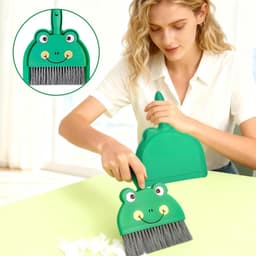 Mini veegset - Kleine borstel - Snelle schoonmaak - Ergonomisch ontwerp - Compact - Grijs — thumbnail 4