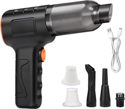 Draadloze Kruimeldief - Mini Stofzuiger - Auto Interieur Reinigen - 4-in-1 Functie - 16000 Pa Zuigkracht - Zwart — thumbnail 1