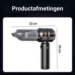 OPTIMERA® 2-in-1 Auto Stofzuiger PRO - Zuigen & Blazen - Kruimeldief - 7 Opzetstukken - Oplaadbaar - Handstofzuiger - Air Duster - Zwart — thumbnail 4