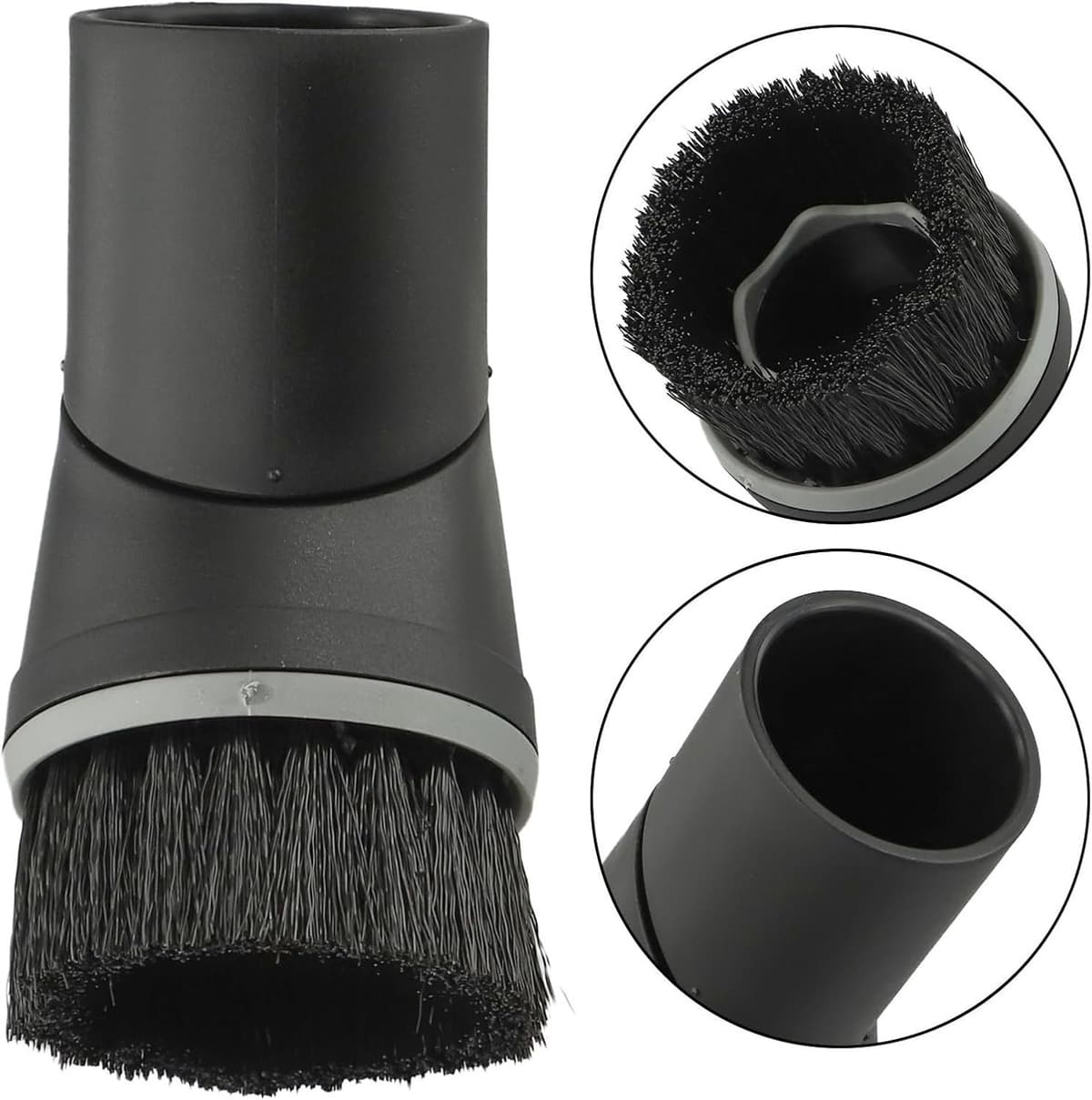 Ronde stofborstel (35 mm) met nylon haren Geschikt voor Miele S8340 Ecoline-stofzuigers - draaibare kop voor betere wendbaarheid en eenvoudig opbergen — afbeelding 1