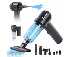 CarMe 2-in-1 Auto Stofzuiger - Zuigen & Blazen - Kruimeldief - 7 Opzetstukken - Oplaadbaar - Handstofzuiger - Air Duster - Zwart