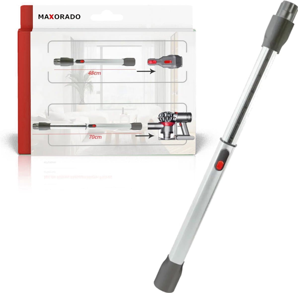 Maxorado Telescopische Buis geschikt voor Dyson V7, V8, V10, V11, SV14, V15 – 48-70 cm – stofzuiger buis — afbeelding 1