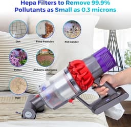 HEPA filter - Filter geschikt voor Dyson V10/SV12 stofzuigers - 2 stuks - 110 × 87 × 64 mm - Wasbaar en Herbruikbaar — thumbnail 5