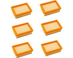 6 Stuks Voor KäRcher Stofzuigerfilterset - Filter Voor Stofzuiger -Vlakfilter voor KäRcher Wd4/Wd5/Wd6/Mv4/Mv5/Mv6 Vlakfilter