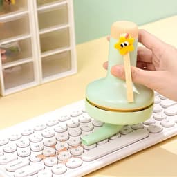 Bureaustofzuiger - Bureau schoonmaker - Werkplek opruimen - Dubbele zuigkracht - Compact formaat - Groen — thumbnail 2