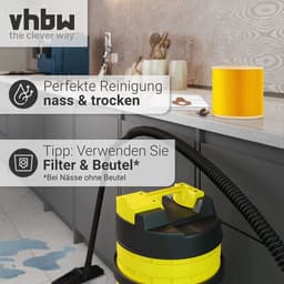 vhbw geplooid vervangingsfilter voor Kärcher 2.863-303.0, 6.414-772.0, 6.414-552.0, 9.755-260.0, 6.414-547.0 stofzuigers - cartridgefilter geel, wasbaar — thumbnail 3
