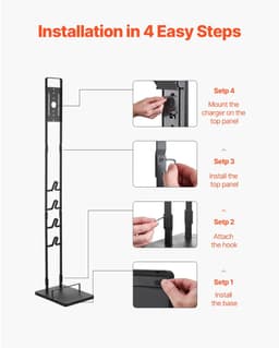 NordHaus Vacuümstandaard - Dyson Stofzuigerhouder - Accessoirehouder - Stabiele ondersteuning - 4 haken voor accessoires — thumbnail 5