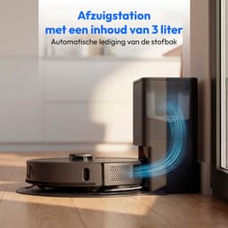 MEDION Robotstofzuiger 2-in-1 met leegstation, lasernavigatie en dweilfunctie X51 SW+, 10000 Pa zuigkracht, 2in1 robot, roterende dweilen, kruislijnlaser, grijs — thumbnail 3