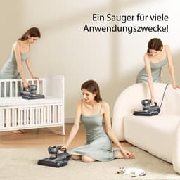 Handstofzuiger - Mijtenstofzuiger - Hygiënisch Huis - Dubbele Rol UV Sterilisatie - 600 Watt - Grijs — thumbnail 2