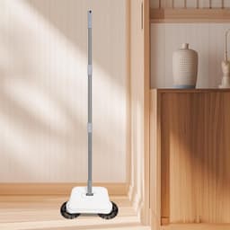 Handmatige Vloerveger - Stofverzamelaar - Snel Huis Schoonmaken - 360 graden Zwenkhoek - 33 cm breed - Wit — thumbnail 2
