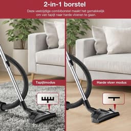 VALI® Stofzuiger Zonder Zak - Compact en Licht - Stofzuiger - Zwart - 34cm x 28cm x 51cm — thumbnail 2