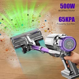 Norvia - Stofzuiger - Stofzuiger Zonder Zak - Draadloze Steelstofzuiger - 500W - 65 kPa - 60 Minuten Accuduur - HEPA-filter — thumbnail 5