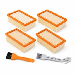 JustValue Vlakfilterset 4 Stuks - Geschikt voor Kärcher WD4/WD5/WD6 en MV4/MV5/MV6 - Met 2 Reinigingsborstels — thumbnail 1