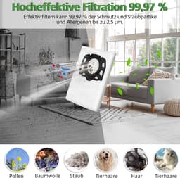 SnelShoppen - Stofzuigerzakken voor Kärcher WD3S WD 3S WD2 Plus KFI 357 SE4001 SE4002 KWD1 - 12 Stuks Lichtgewicht Nylon — thumbnail 4