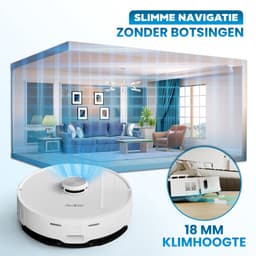 Redkey R10 Robotstofzuiger met Dweilfunctie - Robotstofzuiger met Laadstation - Robotstofzuiger leegt Automatisch - Robot Stofzuiger - Dweilrobot - Wit — thumbnail 4