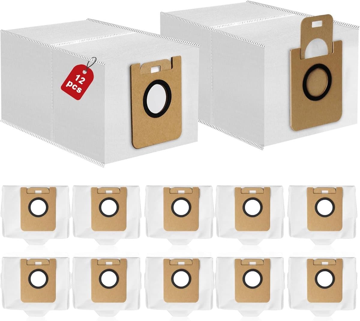 12 stuks stofzakken geschikt voor met Dreame D10 Plus / D10s Plus / Z10 Pro / L10 PLUS stofzuigerrobot - Stofzuigerzakken - 3L grote capaciteit stofzuigerzakken, reserveonderdelen, accessoireset — afbeelding 1