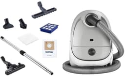 Nilfisk One Licht Grijs LGRPC13 – Compacte stofzuiger met zak, HEPA 13-filter, instelbare zuigkracht, parketborstel en complete accessoireset — thumbnail 1