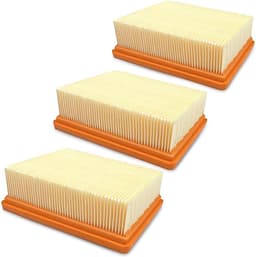 3-pack vervangingsfilters, vlakgeplooide filters, HEPA-filter accessoirekit, vlakgeplooide stofzuigervervangingsfilters geschikt voor Karcher WD5 WD4 MV4 MV5 stofzuigers — thumbnail 1