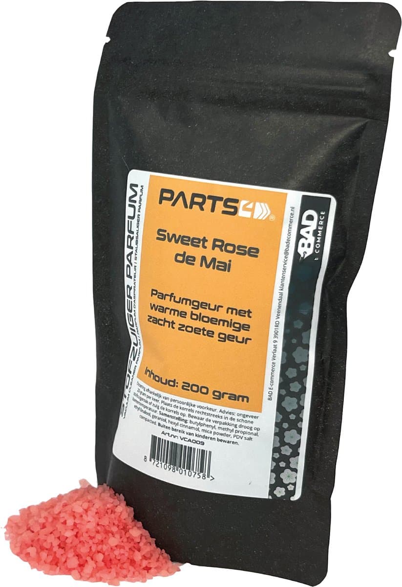 PARTS4® Stofzuiger parfum Sweet Rose de Mai | 200 gram in hersluitbaar zakje | Verspreidt een aangename geur tijdens het stofzuigen — afbeelding 1