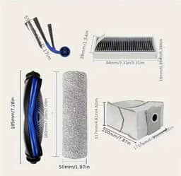 Vervangingsaccessoireset gescht voor Ecovacs T80 Omni/T80 Pro Omni Stofzuigerrobot Onderdelen 1 Hoofdborstel, 2 Rolmopdoekjes, 4 HEPA Filters, 6 Zijborstels, 6 Stofzakken — thumbnail 5