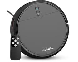 Powell Robotstofzuiger - Robotstofzuiger met Dweilfunctie - Robotstofzuiger met Laadstation - Robot Stofzuiger - Dweilrobot - Zwart