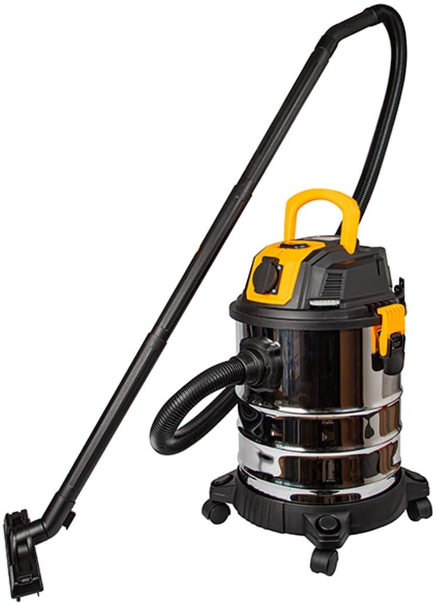 Blow Bouwstofzuiger 1300W + Stopcontact 2000W - 25L - 240V - 4 meter Snoer - Nat & Droog zuiger - Zwart/Geel — afbeelding 1