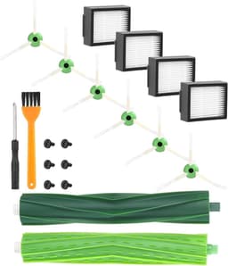 Borstels reserveonderdelen gescht voor iRobot Roomba E & I serie, accessoires compatibel met E5 E6 i7 i7+ i3 i3+ i4 i4+ i6 i6+ j7 j7+,reserveonderdelen 1 paar multivloerborstel, 4 filters, 6 zijborstels — thumbnail 1