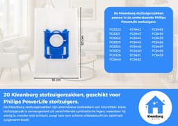 Kleanburg® - Geschikt voor Philips PowerLife - Stofzuigerzakken - 20 stuks — thumbnail 3