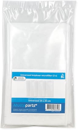 Stofzuiger microfilter -zelf op maat te knippen- | Set van 3 stuks | Afmetingen: 25 x 20 cm | Multaparts® huismerk — thumbnail 2