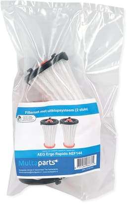 Multaparts® filter set geschikt voor AEG ErgoRapido & Rapido | Met verend uitklop systeem | Set van 2 stuks | Vervanger voor AEF144, 9001671537, 9001671529 — thumbnail 2