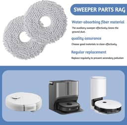 8 doekjes Geschikt voor Ecovacs Deebot X2/T20/T20e/T30 OMNI, wisserdoeken accessoires voor Xiaomi X20/X10+ Plus, voor T30S Pro/Combo, Dreame L10s/L10/L20/X40/L40 Ultra robotstofzuiger, herbruikbare reservedoek — thumbnail 5