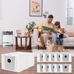 Stofzuigerzak Geschikt voor Ecovacs Deebot X8 PRO Omni/ T50 Pro Omni/T50 Max Pro/T50 Omni robotstofzuiger, actieve koolstofzak accessoires, 10 stuks 3L capaciteit stofzuigerzakken,reserveonderdelen — thumbnail 2