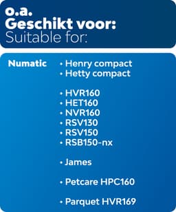 10x Dparts NVM-1AH stofzuigerzakken geschikt voor Numatic - 6 liter HepaFlo stofzak voor Henry en Hetty Compact stofzuiger - nr. 604011 — thumbnail 3