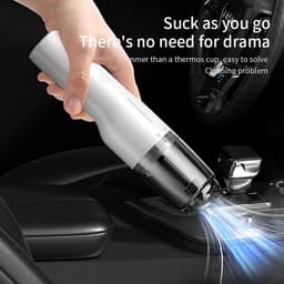 Handstofzuiger - Mini stofzuiger - Handstofzuiger draadloos - Kruimeldief - Draadloze stofzuiger - Autostofzuiger - Dubbele functie zuigen en blazen - Krachtig - Draagbaar - Thuis - Auto - Wit — thumbnail 3