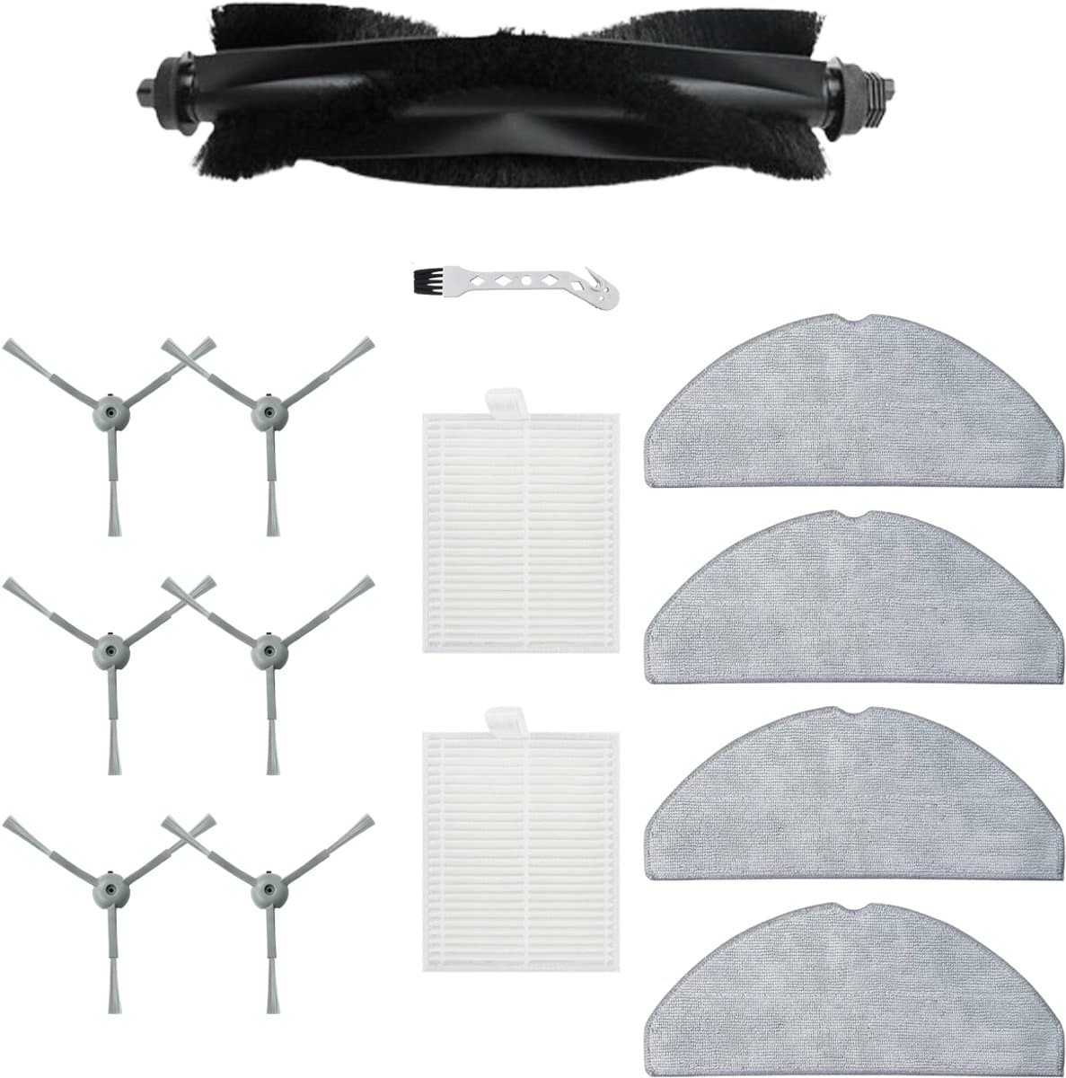14 stuks robotstofzuiger accessoires - Geschikt voor Eufy G50 Hybrid (SES) - L60 Hybrid (SES) - L60 - L60 SES - L50 - L50 SES - Onderdelen - voor robotstofzuiger - met reinigingsborstel - Vervangingsonderdelen — afbeelding 1