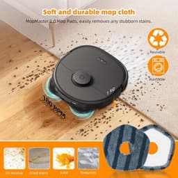 PolkaHome® 19-delige reserveonderdelen, onderdelen, accessoires geschikt voor Eufy X10 Pro Omni stofzuigerrobot 4 stofzakken, 4 wasbare dweildoeken, 4 zijborstels, 4 HEPA-filters, 1 hoofdborstel, 1 schroevendraaier, 1 2-in-1 schoonmaaktool met mesje — thumbnail 2