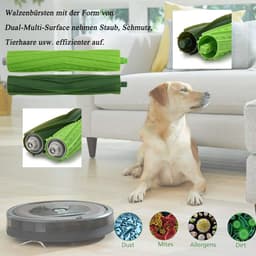 10 stuks reserveonderdelen kits geschikt voor iRobot Roomba iRobot e/i/j serie i7 i7+ i3 i3+ i4 i4+ i6 i6+ i8 i8+ j7 j7+ E5 E6 E7 robotstofzuiger accessoires 1 rubberen borstel,4 krachtige filters, 4 zijborstels — thumbnail 2
