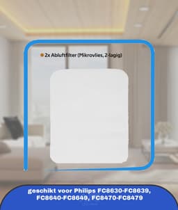 2x Filterset 4 stuks geschikt voor Philips Power Cyclone Philips FC8058/01 Stofzuigerfilter PowerPro Active Compact vervangingsfilter FC8630-FC8639, FC8640-FC8649, FC8470-FC8479 — thumbnail 4