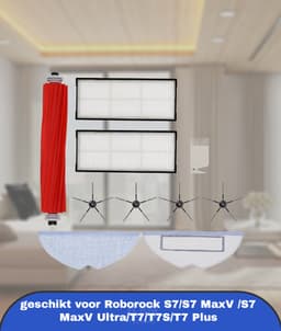 Reserveonderdelen geschikt voor Roborock S7/S7 MaxV /S7 MaxV Ultra/T7/T7S/T7 Plus, 1 Hoofdborstel, 4 Zijborstels, 2 HEPA-Filters, 2 Mopdoeken, 1 Borstel, in Totaal 10 Stuks S7 MaxV Ultra Accessoires — thumbnail 1