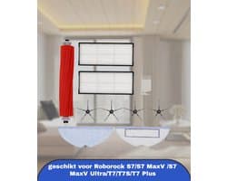 Reserveonderdelen geschikt voor Roborock S7/S7 MaxV /S7 MaxV Ultra/T7/T7S/T7 Plus, 1 Hoofdborstel, 4 Zijborstels, 2 HEPA-Filters, 2 Mopdoeken, 1 Borstel, in Totaal 10 Stuks S7 MaxV Ultra Accessoires