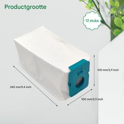 Stofzakken - VCA-ADB95 filterzakken - sterk niet-geweven stofopvang - voor Clean Station stofzuiger - vervangaccessoires - huishoudelijk gebruik - wit - universeel - 12 stuks — thumbnail 3