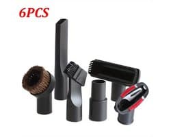 FA-VE Stofzuiger Opzetstukken Set - 6 Delige Set - Universele Stofzuiger Accessoires 32mm - Incl. Adapter - Kierenzuiger - Meubelborstel - Auto Stofzuiger Opzetstukken - Zwart