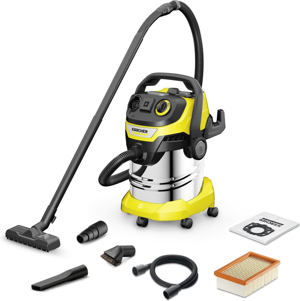 Kärcher WD 5 P S V-25/5/22 Workshop Nat-en Droogzuiger - 1100 W - 25 liter - Geïntegreerd stopcontact - RVS container - Speciale accessoires - Vlakfilter — afbeelding 1