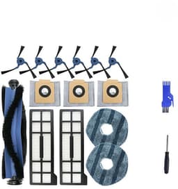16 stuks - decoratieve accessoires - accessoireset - geschikt voor Eufy X10Pro/omni - 3 stofzakken, 2 schoonmaakdoeken, 6 zijborstels, 2 HEPA-filters, 1 hoofdborstel Borstel, schroevendraaier — thumbnail 1