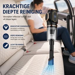Rolu Auto Stofzuiger – Auto Stofzuiger Draadloos – Kruimeldief – 30 × 30 × 7,5 CM - 50W – HEPA Filter – 0.5 KG Stofreservoir — thumbnail 4