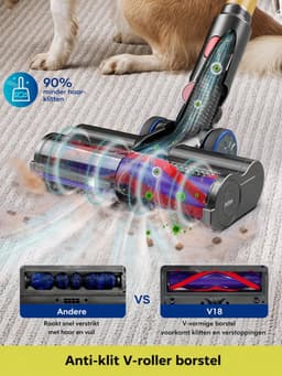 Novari Draadloze stofzuiger - Vacuüm cleaner - Zonder zak - Snoerloze Steelstofzuiger - Meerder opzetstukken - 550 W - 45 min — thumbnail 4